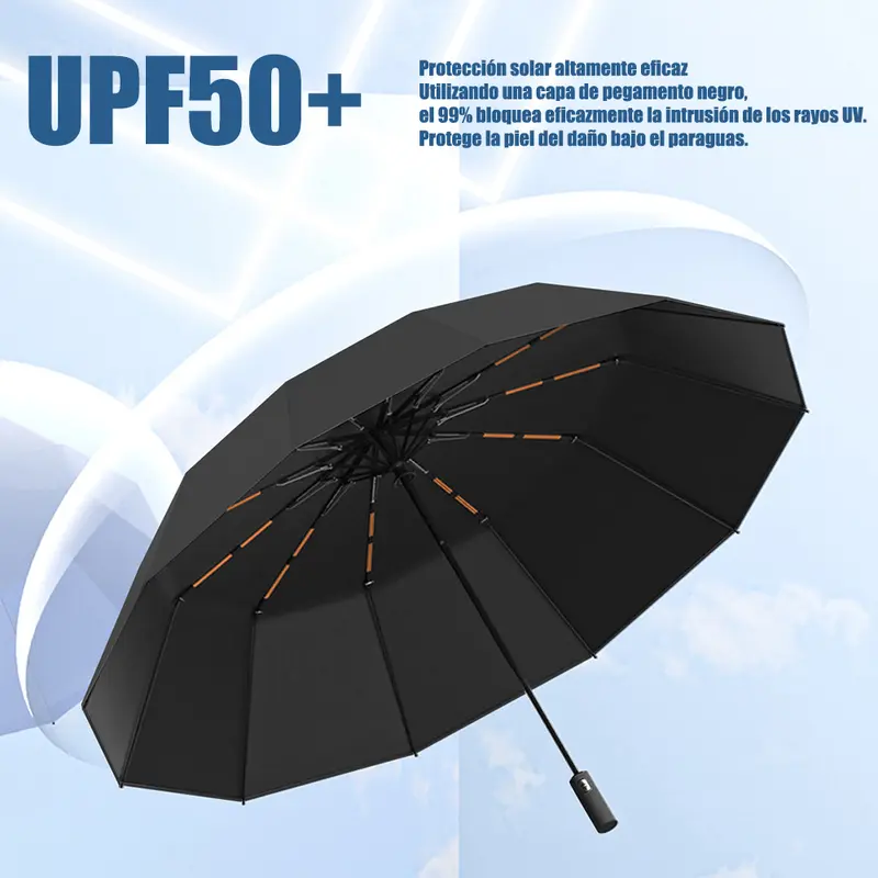 Paraguas Sombrilla Protección Uv Automático Con 12 Varillas - Foto 3