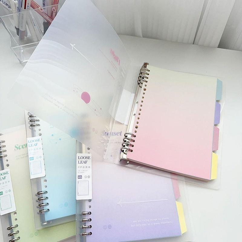 Binder B5 A5 Buku Tulis Sekolah Notebook Aesthetic Korea Kertas Binder A5 Transparant Cover Binder Notepad Alat Tulis Sekolah Lucu 4