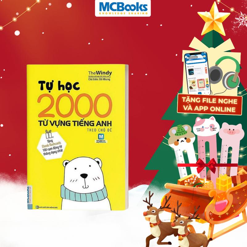  Sách - Tự Học 2000 Từ Vựng Tiếng Anh Theo Chủ Đề Phiên Bản Khổ Nhỏ Dành Cho Người Học Căn Bản - MCBooks - Tặng Bookmark 