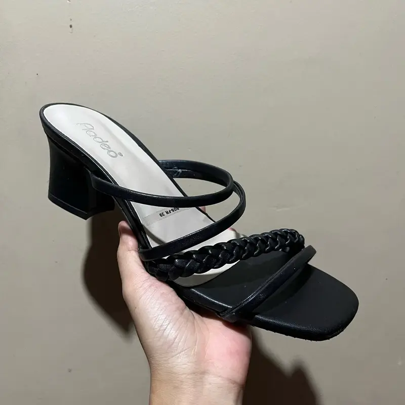Sandal Heels Wanita Fladeo KP Hak 3cm Variasi Kepang Simpel Cantik 5