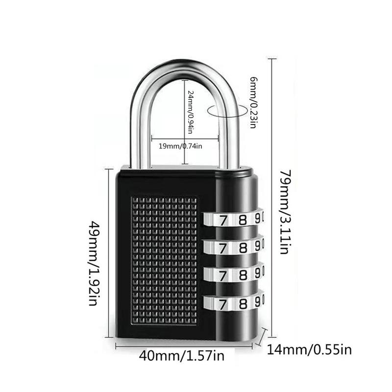 Product Introduction of Khóa Kết Hợp Chữ Số 4 Mặt Số Hạng Nặng, Khóa An Ninh Chịu Thời Tiết, Khóa Mã An Toàn Cho Phòng Tập Thể Dục Ngoài Trời, Màu Đen, 80X40X14Mm 17