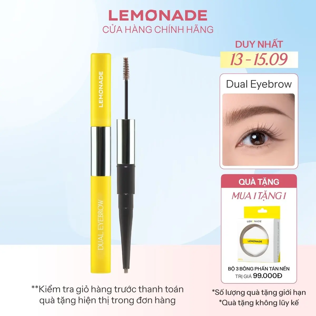 Chì kẻ mày 2 đầu LEMONADE DUAL Eyebrow 2.75g
