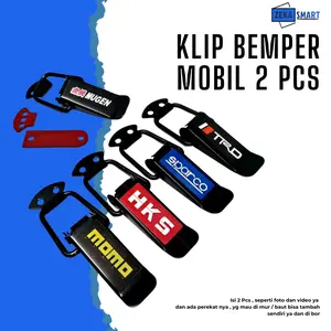 Zeka Smart Klip Bumper Mobil 2 Pcs Non Karbon Racing Universal Ukuran Besar 9cm x 2,3cm & Kecil 6cm x 1,6cm Baut Tempel Car