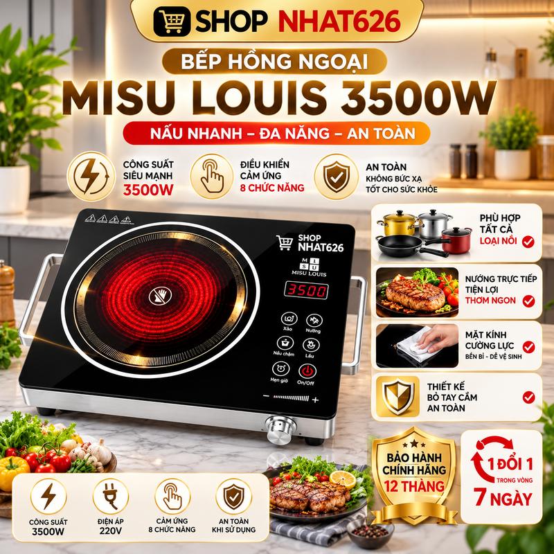 Bếp Gốm Hồng Ngoại MISU LOLIS Đa Năng 3500W Tiết Kiệm Điện
