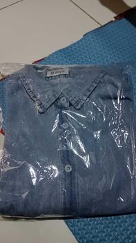 Product Review of Anyostore AT77 Atasan Kemeja Jeans Oversize Wanita Jumbo Bahan Denim from v**️ 0
