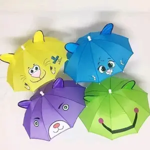 Payung Anak Kuping Mini Anak Kecil Bermotif Binatang Lucu dengan Desain Karakter Imut untuk Perlindungan Hujan