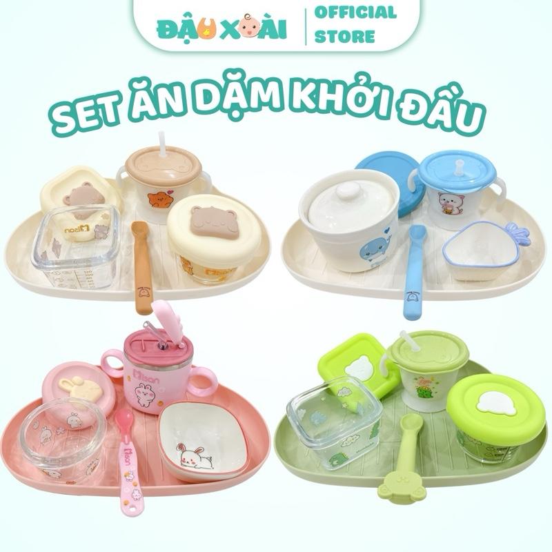 10/10 Bộ Set ăn dặm khởi đầu cho bé hũ thuỷ tinh, bát sứ, thìa cho bé Kem Đậu Xoài shop