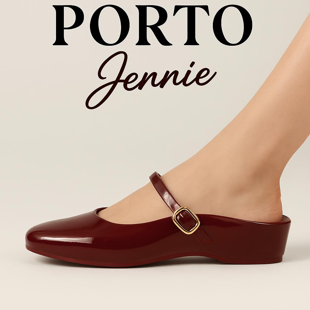 Sepatu Wanita Elegan Porto Jennie  – Model Wedges Cantik, Ringan & Stylish Shoes Sendal Kerja