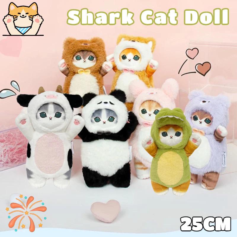 25cm Shark Cat Plush Doll Cartoon Animal Cat Plushie Pillow Kawaii Fluffy Stuffed Cushion Toy 1