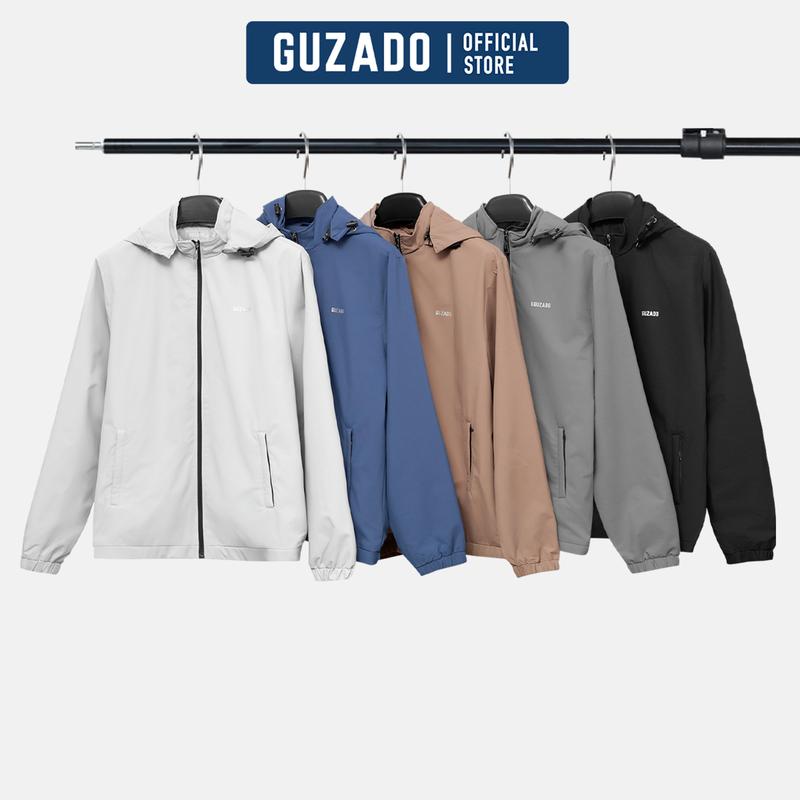 GUZADO Áo Khoác Gió Nam Phong Cách Trẻ Trung Menswear Jacket Phối 6 Màu Cơ Bản Công Nghệ Dry Comfort Cản Gió, Cản Nước, Chống Bụi Size M-3XL GKG15