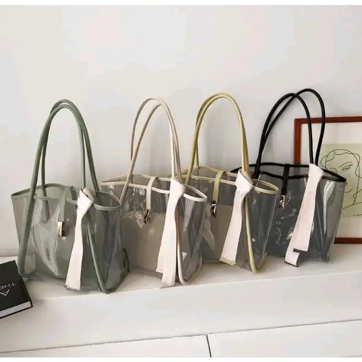 tas wanita florida mika tote bag transparan, tote bag fre one pouch tote