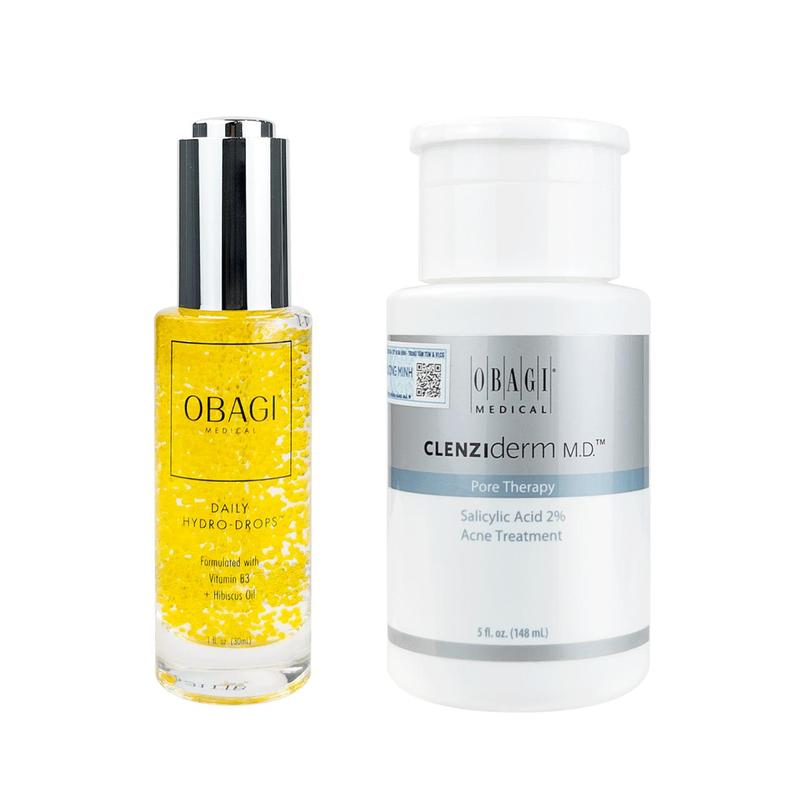 Combo Dung dịch BHA Obagi Pore Therapy 148ml + Serum Daily Hydro Drops 30ml - Giúp da mịn màng căng bóng cấp ẩm