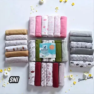 6pcs Bedong Bayi Newborn seri mix ukuran 110x90cm Perlengkapan Tidur