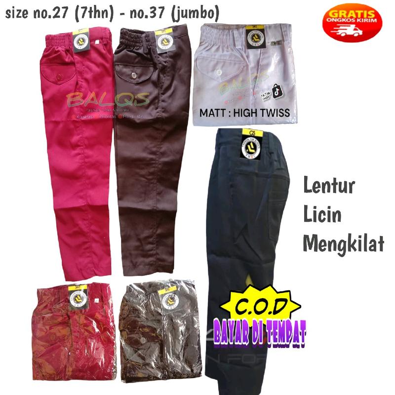 Celana Panjang SD Licin Seragam Sekolah Siswa High Twis Pria Fashion Katun Twiss Cowok 1