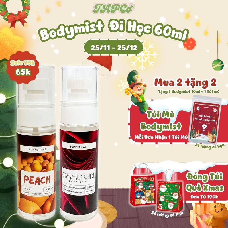 Xịt Thơm Bodymist trái cây tươi mát dưa hấu đào Cho Nữ Summer Lab BDM60 các mùi ngọt dịu nữ tính Cosmetic Perfume Nước Hoa Mỹ Phẩm Women