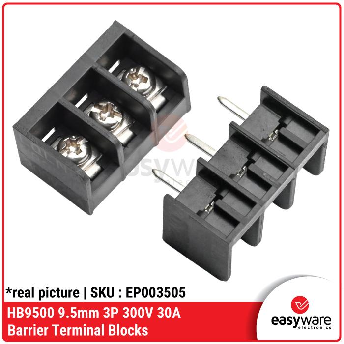 Jual 9.5mm Terminal Block HB9500 2P 3P 4P Terminal Blok 300V 25A 2 Pin ...