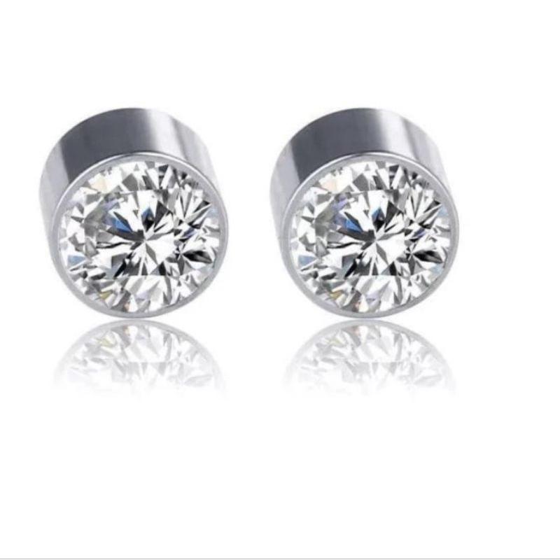 anting permata magnet anting berlian wanita pria 1