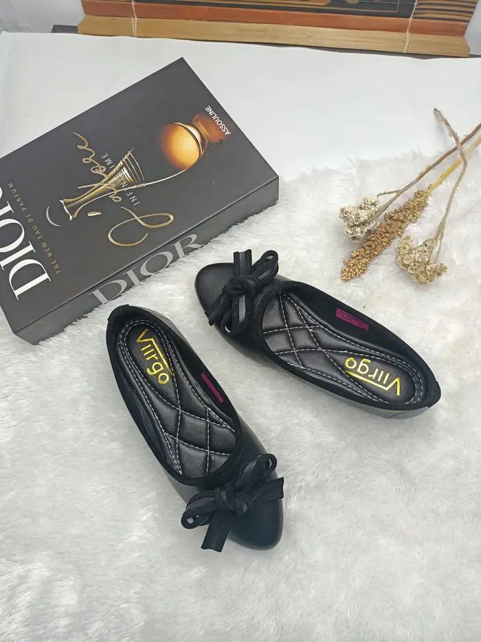 Hot Promo Viirgo Flat Shoes Anak Perempuan Sepatu Ballet Anak Pita Idola Fashion Synthetic White Selop Sekolah Cewek Flat  Shoes 9–12 Tahun Sepatu  Princess Asd38