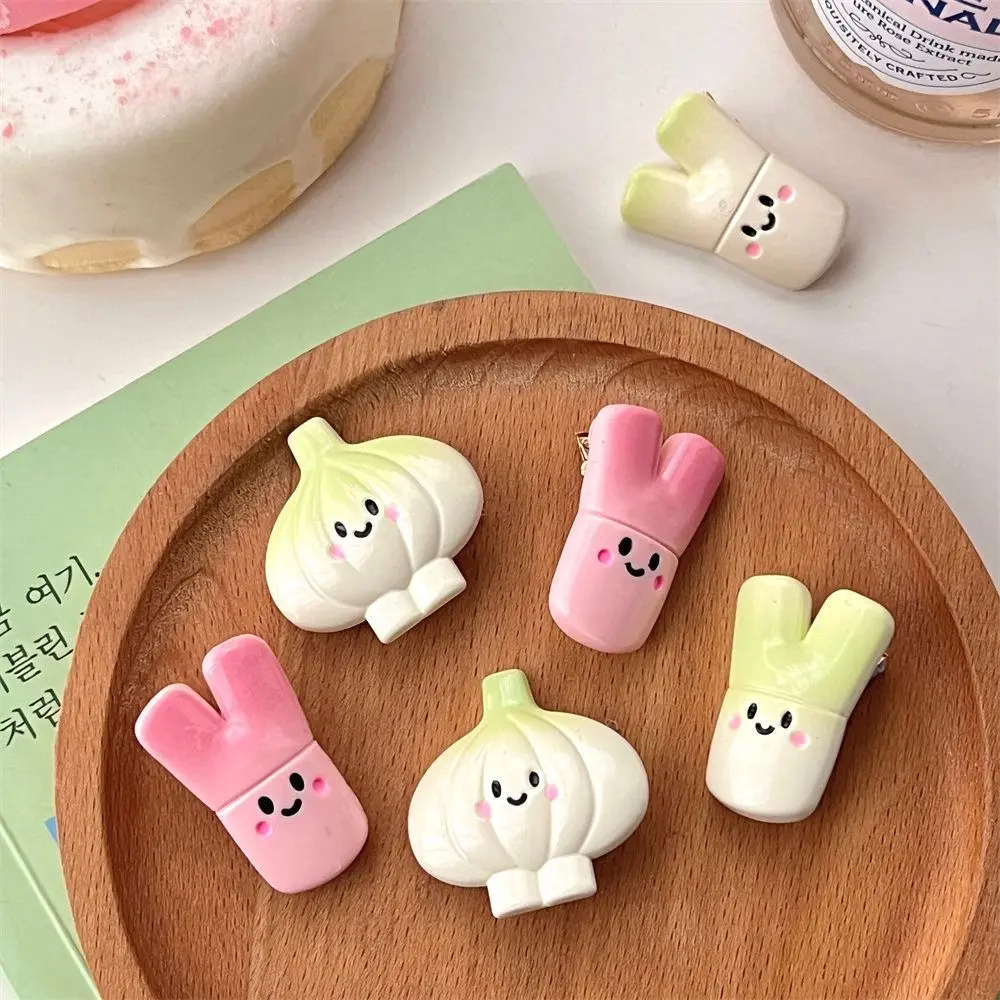Cute Scallion Garlic Hair Clip New Resin Girls Hair Accessories Headwear Funny Creative Bang Clips