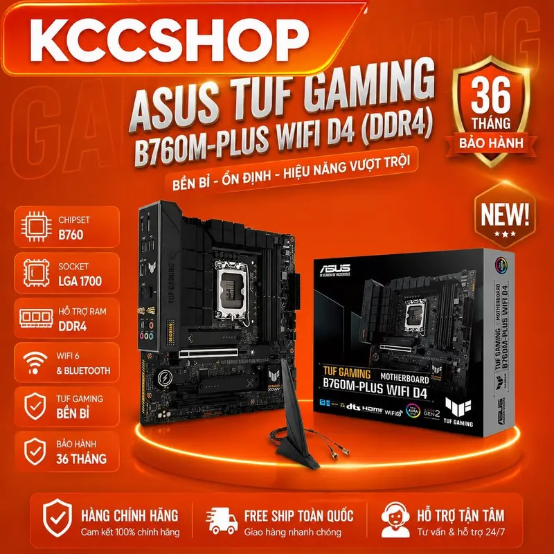 Mainboard ASUS TUF GAMING B760M-PLUS WIFI DDR4 & DDR5– Mạnh, đủ đồ, build gaming cực ngon