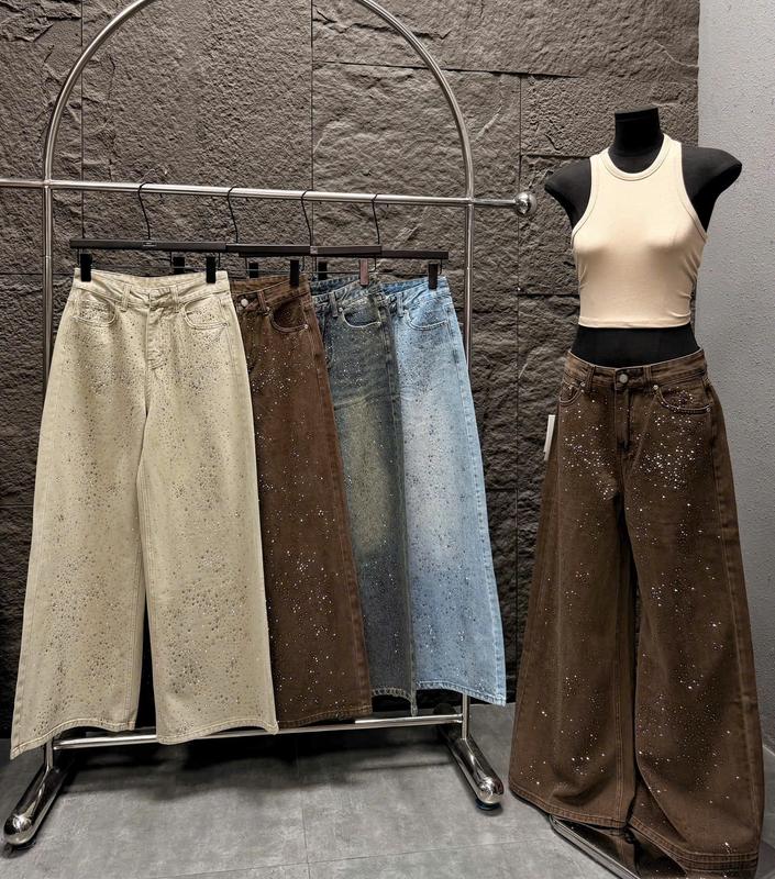  KGi-GZ Quần Jeans Suông  QCCC  Đính Đá Full Trước 4 màu 8790-J911 