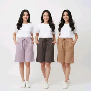 Celana pendek jumbo wanita 7/8 sehari-hari bahan babyworm  terbaru