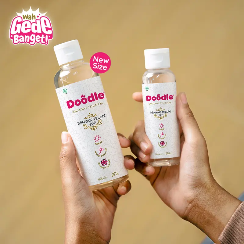Minyak Telon Doodle Wangi Greentea Ukuran 250 Ml Untuk Bayi yang Menghangatkan Newborn 1