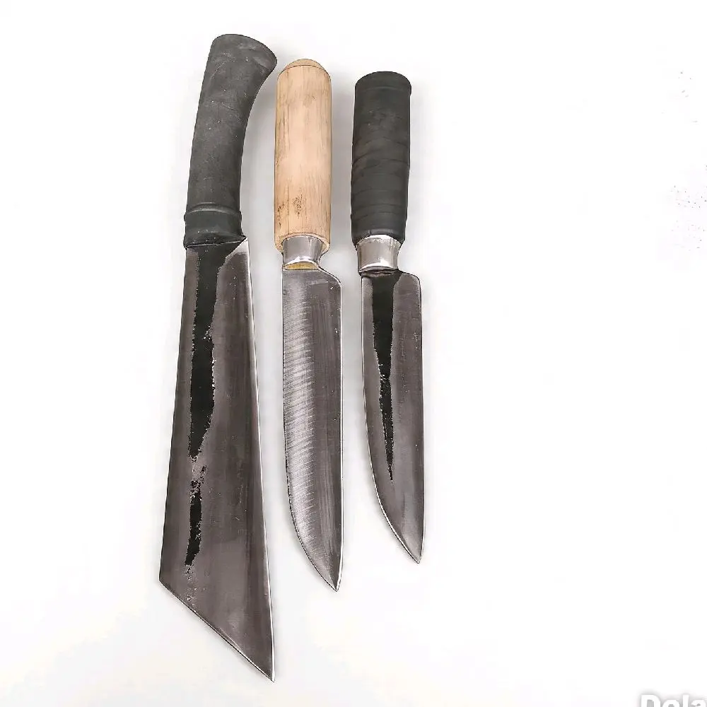 3pcs Pisau Dapur Baja HSS Kuat Tahan Lama untuk Kebutuhan Memasak Anda Alat Memasak Praktis dan Efisien Kitchenware