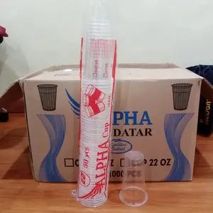 Gelas Plastik 22oz 18oz Oval Jumbo ( Harga untuk 50 Gelas )