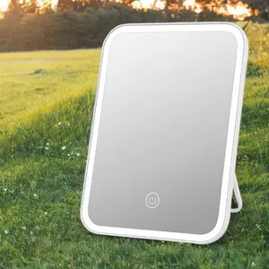 Cermin LED Makeup Touch Screen Rechargeable USB dengan Layar Sentuh dan Pengisian USB untuk Kecantikan Anda