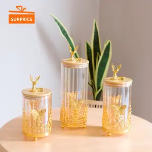 Surprice SIKA Storage Container Transparan Tutup Kayu Pegangan Rusa /Toples Penyimpanan Makanan/ Toples Kue Natal / Toples Kue