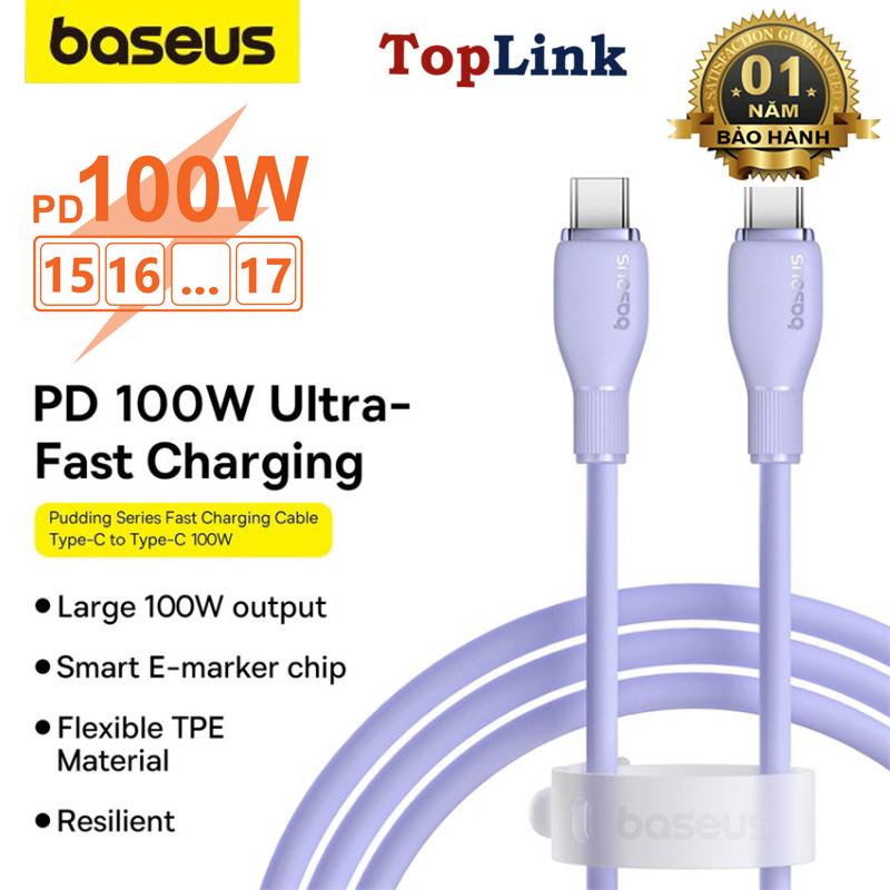  Cáp Sạc Nhanh 100w TypeC to TypeC Baseus Pudding Fast Charging Cable Cho Iphone 15 SamSung LapTop Tablet Sạc Điện Thoại Phụ Kiện 