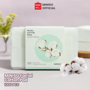 MINISO Facial Cotton Pad 1000pcs Kapas Tipis Pembersih Makeup Make Up Bantalan Kapas Kotak Kapas Pembersih Wajah Kapas Kecantikan