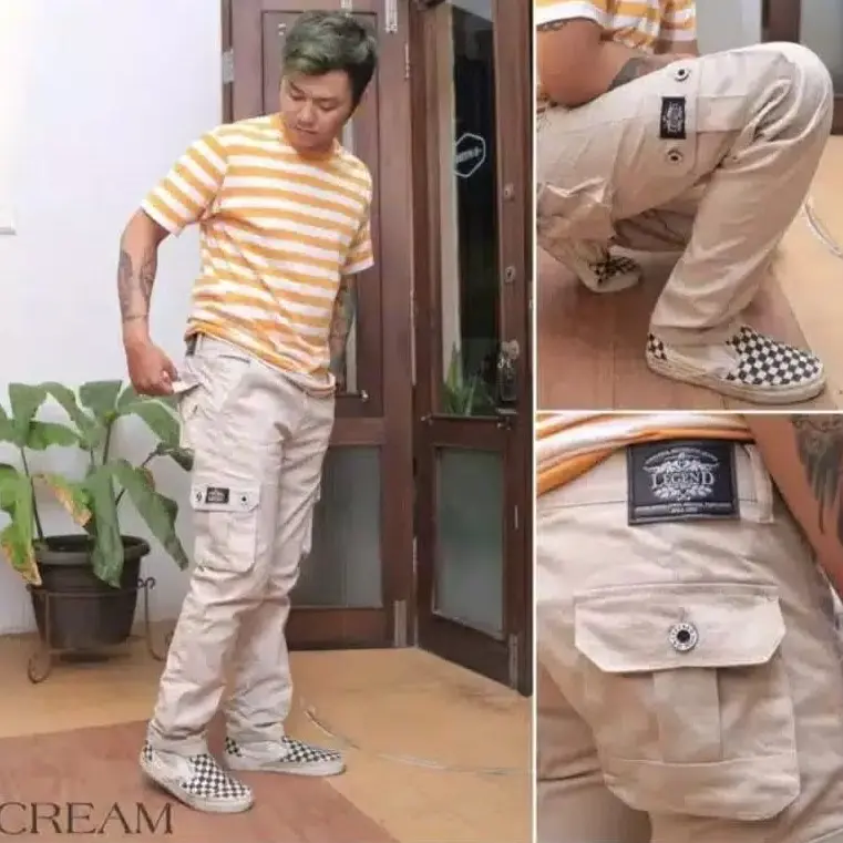 Celana Cargo Panjang Non Streatch Reguler Fit Pria Dewasa Original Kekinian Size 28 Sampai 38 Slimfit