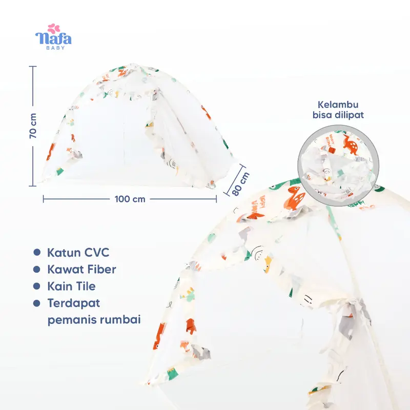 Perlengkapan Tidur Bayi BOBOO BABY Kelambu Tenda Bayi Set Include Bedcover Katun Catra Kasur 2
