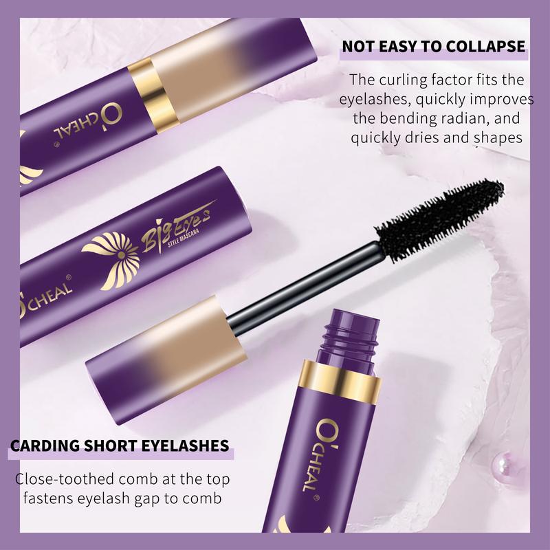 O‘CHEAL 4D Silk Fiber Black Mascara Waterproof Volumizing Curling Mascara Lengthening Mascara Long Lasting Makeup Fuller Lashes 7
