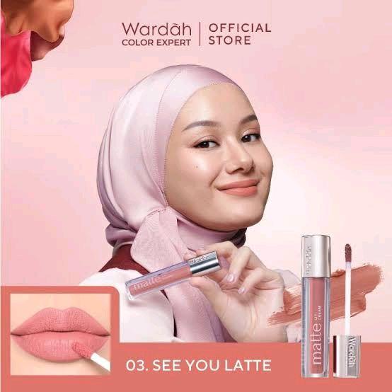 Wardah Matte Lip Cream.tekstur lip cream lembut untuk aplikasi sekali oles dengan warna merata.matte finish intens yang tahan lama. 3