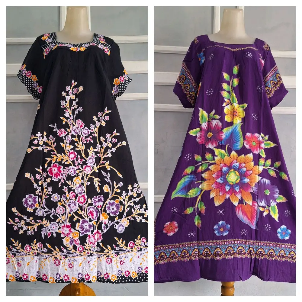 Daster Hengky Sikak motif Anyelir & Kusuma Ld 120cm Pb 110cm Non busui Dress Nyaman