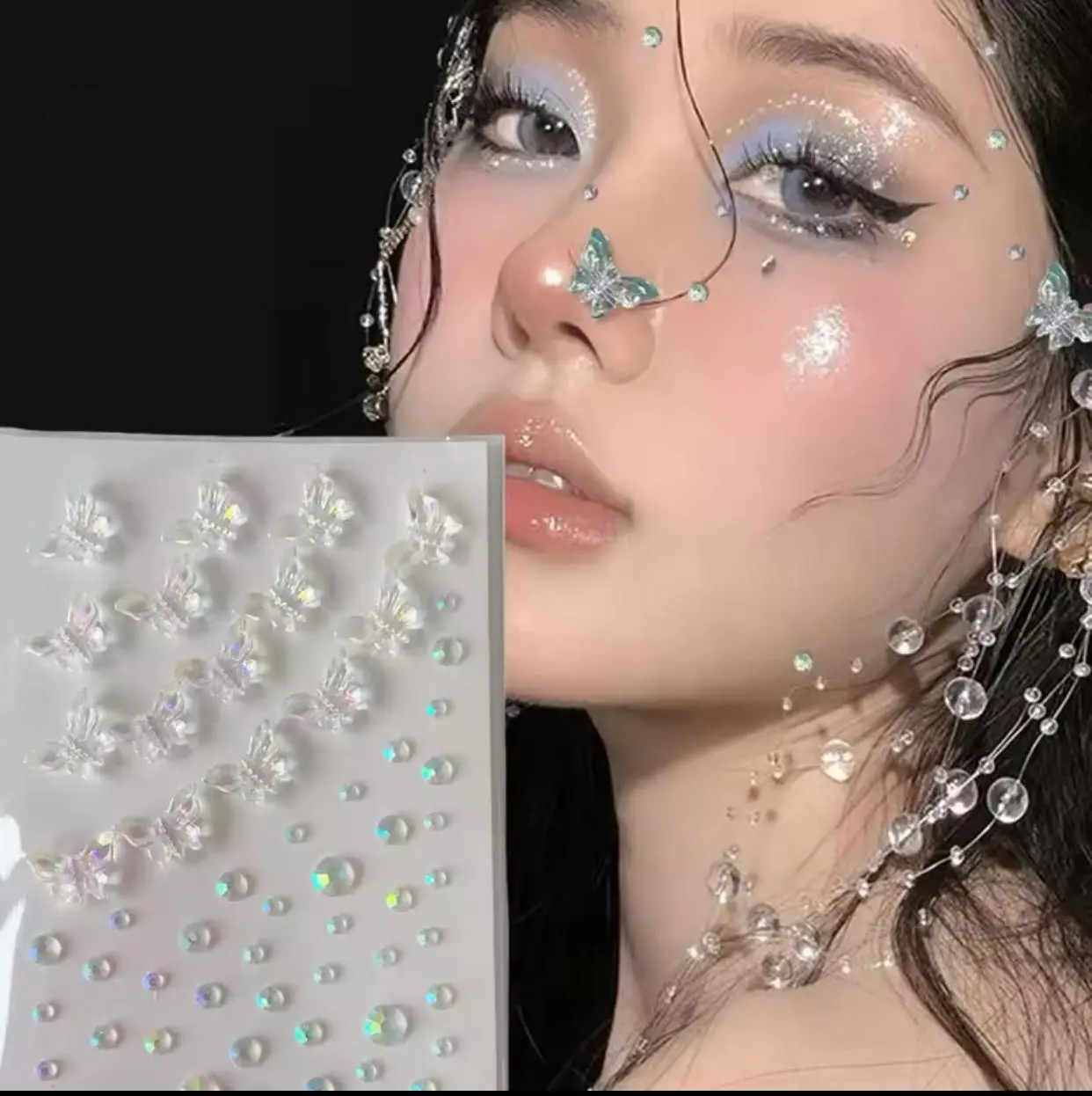 Manik Stiker Wajah dengan Rhinestone untuk Makeup