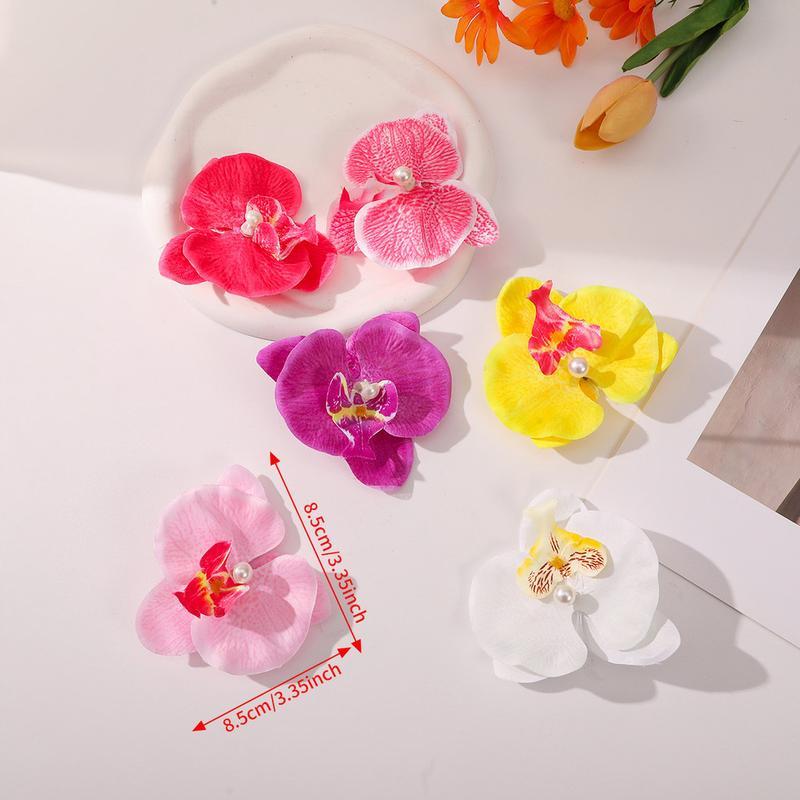 Kẹp Tóc Hoa Nhân Tạo, Kiểu Tưởng Tượng, Kẹp Tóc Hoa Lan Bướm Mô Phỏng, Phụ Kiện Tóc Dễ Thương, Dành Cho Nữ, 8,5cm 8