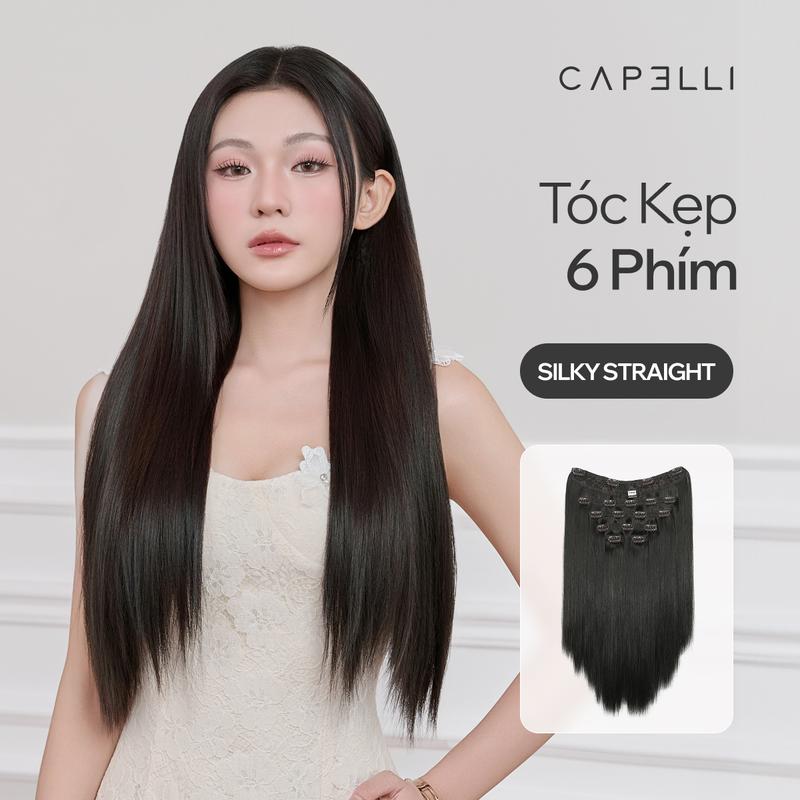 Bộ Tóc Kẹp 6 Phím CAPELLI Thẳng Silky Straight 45-55cm