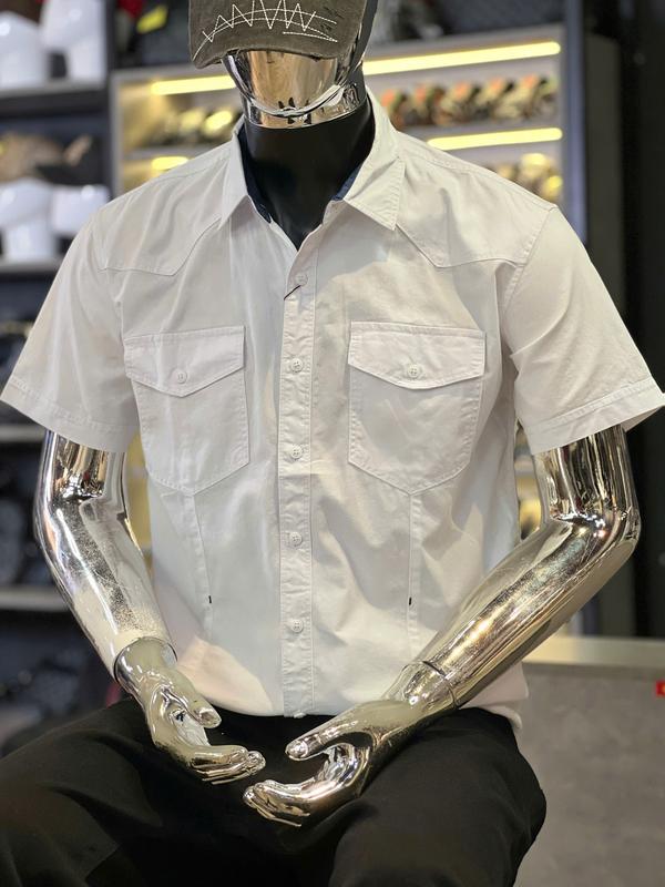 [Bộ Sưu Tập 5 mẫu áo Tay ngắn THREE CLTN] Áo Sơ Mi Nam 2 Màu Trắng Đen Thêu Chất Kaki Mềm Mịn SN1232 SN1252-SN1272 SN1273-SN1277 SN1256-SN1274 SN1275-SN1302-SN1291