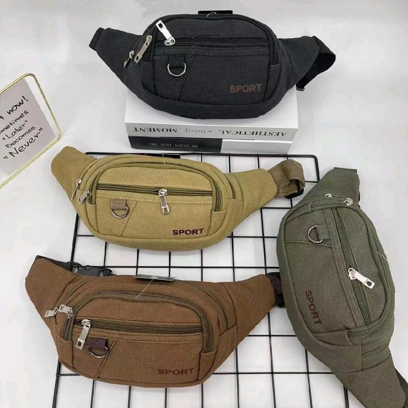 Tas pinggang waist bag kanvas import terbaru 2024 Hitam 0