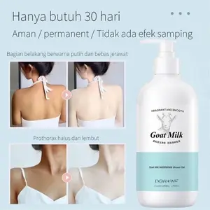 Original Sabun pemutih tubuh Sabun mandi cair Whitening body wash 500ml Goat milk Niacinamide Body wash Kaya akan busa Aroma susu kambing yang kaya Wewangian tahan lama Memutihkan dan melembabkan kulit