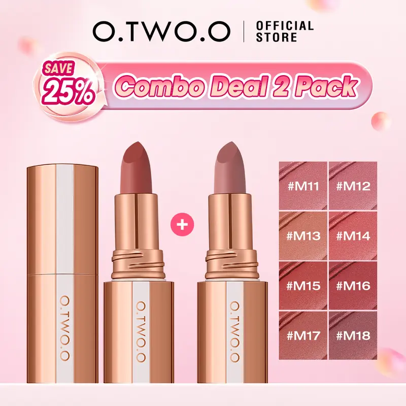 【TD】O.TWO.O 2-Piece Long-lasting (Need to Wait For Drying)Velvety Mist Texture Lock-in Makeup Technology Misty Kiss Lock Color Matte Lipstick 0
