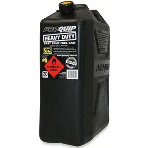 Proquip Plastic Fast Pour 20 Litre Fuel Can Heavy Duty Black - 10950