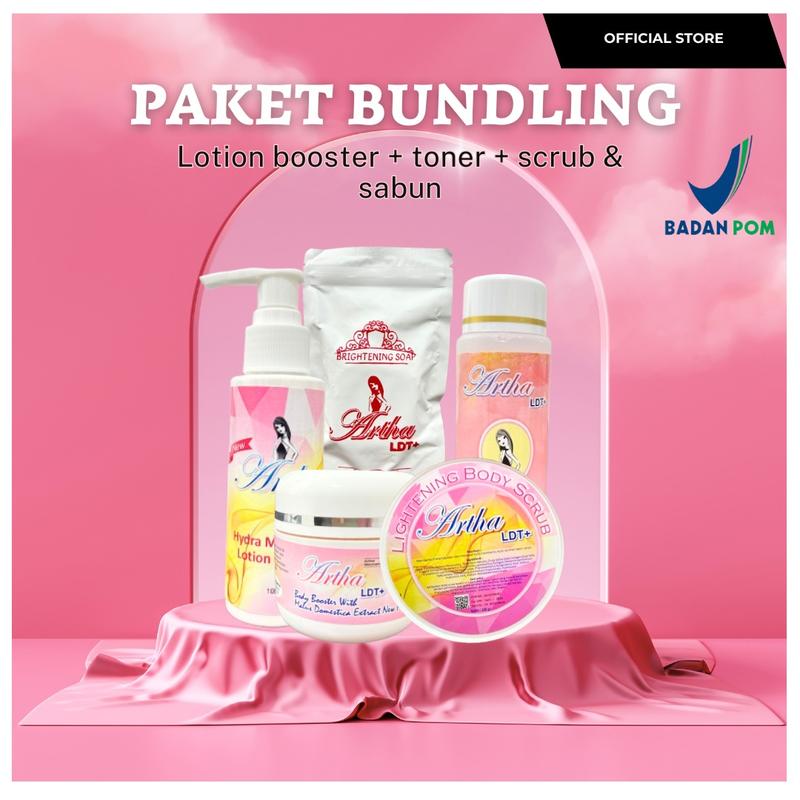 Product Introduction of NEW PRODUCT-PAKET BUNDLING TONER BADAN ARTHA LDT ( 1 paket badan lengkap + body toner + aha body serum) [Soap Kosmetik Mencerahkan] 0