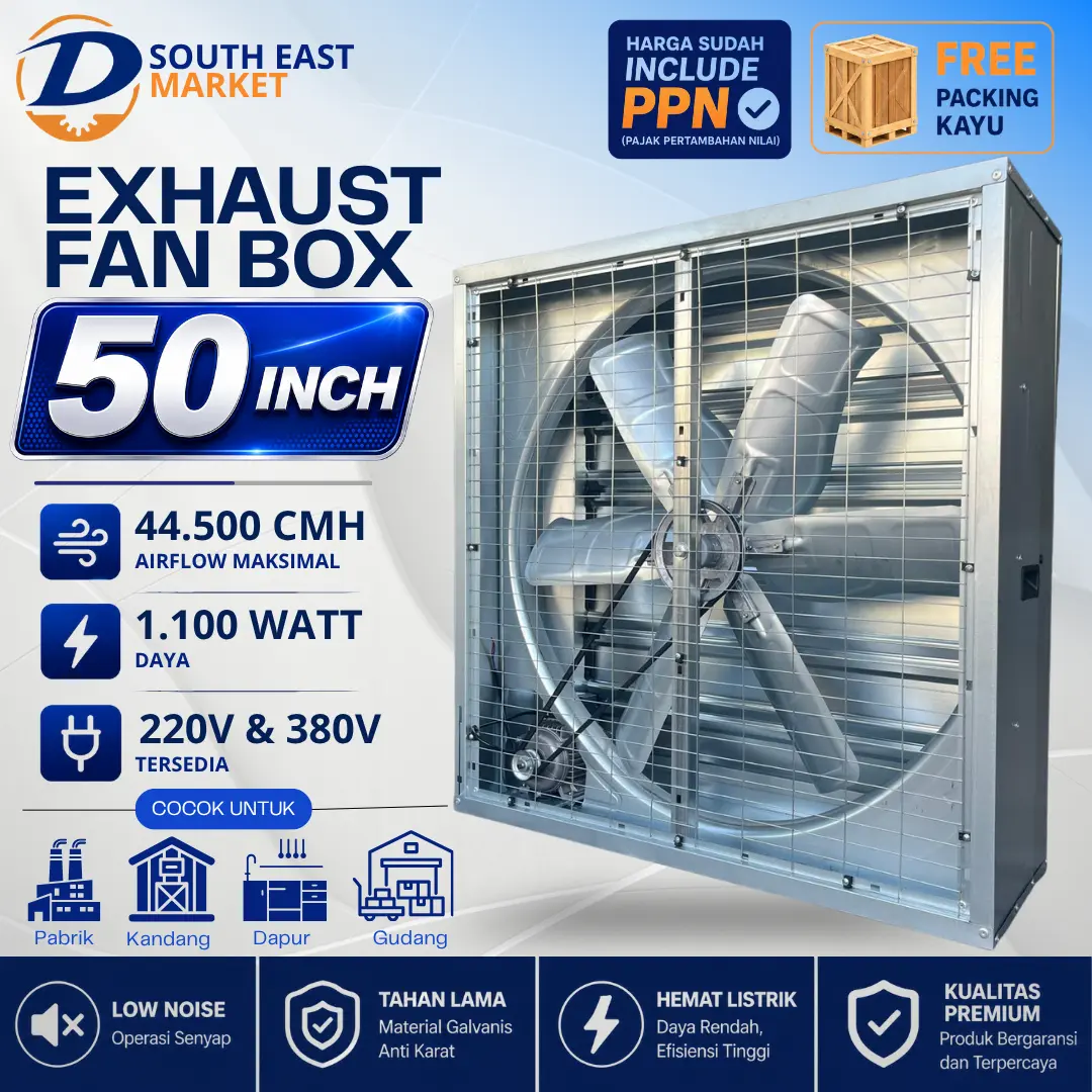 Blower Kipas Exhaust Fan 50 Inch untuk Kandang Ayam close house | Industri | Gudang - SOUTH EAST MARKET