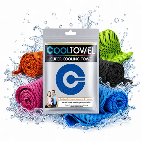 Toalla multifunción refrescante de secado rápido, ultraligera, transpirable, que absorbe el sudor y es como hielo, para camping, senderismo, gimnasio, , yoga, enfriamiento físico para cuello, cabeza, manos, toalla deportiva de enfriamiento instantáneo, color aleatorio