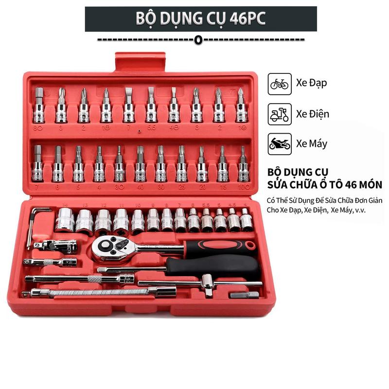 BỘ DỤNG CỤ 46 PC, DỤNG CỤ SỬA CHỮA TRONG GIA ĐÌNH TIỆN LỢI ĐA NĂNG